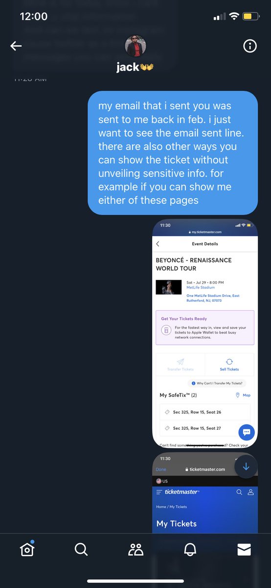 ebnoxious's tweet photo. do not contact @hosj2222 for beyoncé tickets he’s a scammer and i’m annoyed he thought i was stupid enough to fall for this shit 😐 https://t.co/j0m5rIJFUn