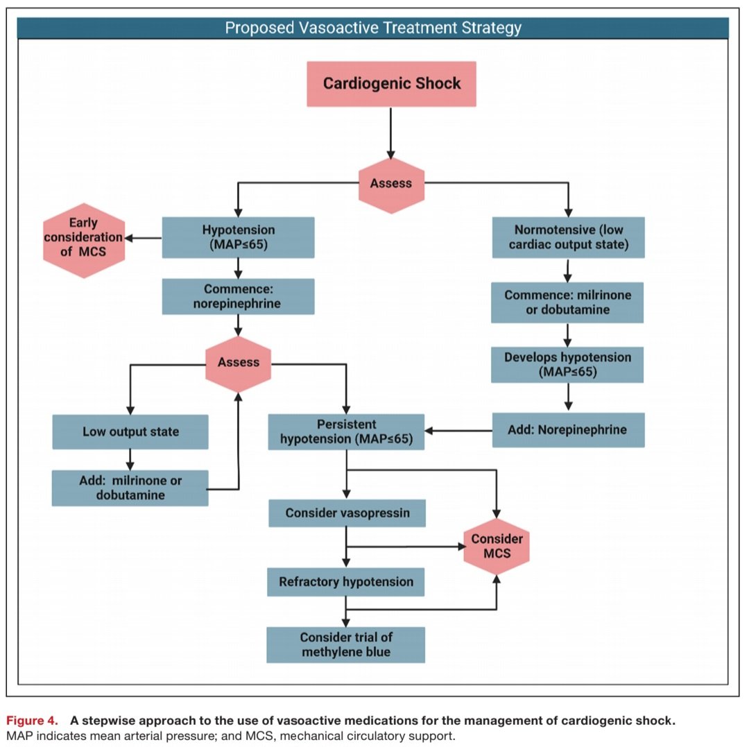 javier20ch's tweet photo. 📈Update2023: Vasopresores e Inotrópicos en Choque🫀💥. @JAHA_AHA🔝
🔴Repaso de la evidencia y farmacología: vasopresores, Inotrópicos e inodilatadores.💉
🔴1Line: NE ± Dobuta✔️
🔴PAM <65, PAS <90: NE ; ⬇️🫀GC: Dobuta, Milrinona, Levosimendán.
🔴otros: Vasopresina, Azul metileno. https://t.co/OoVqWBMghS