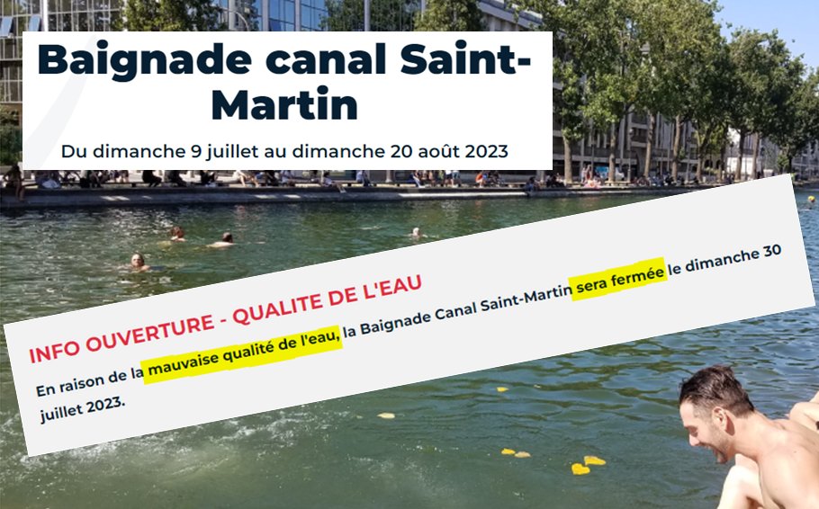 "Nous sommes prêts pour #Paris2024" : en raison de la mauvaise qualité de l'eau, la baignade est fermée ce dimanche.