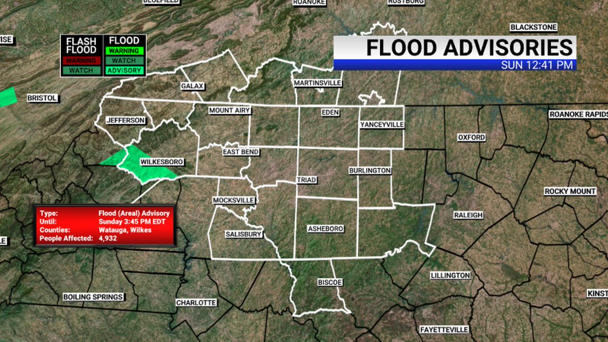 A Flood advisory has been issued in the FOX8 viewing area: