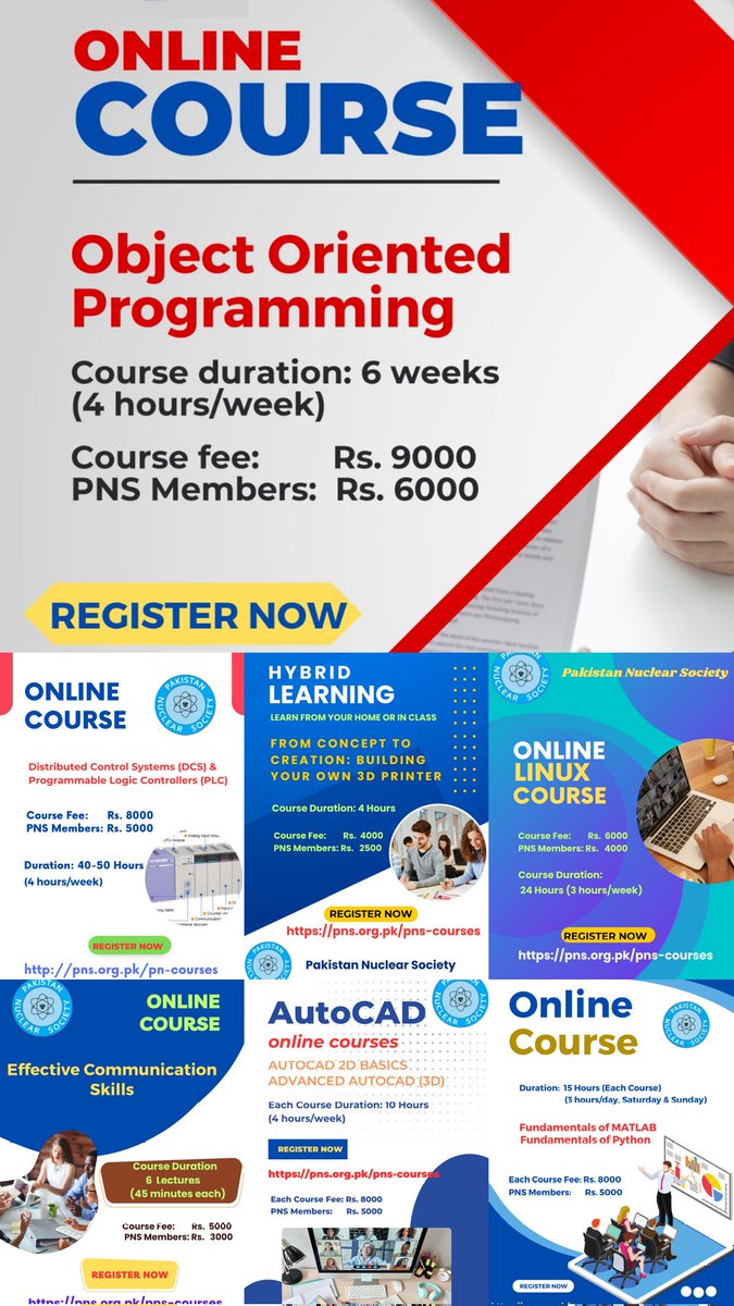 NuclearPakistan's tweet photo. The last date for course registration is 4th August 2023.  The online courses will be started on 5th August 2023 (Saturday).
Certificates of successful completion of the online courses  will be issued to all participants of the courses. https://t.co/UsUeHzggFy