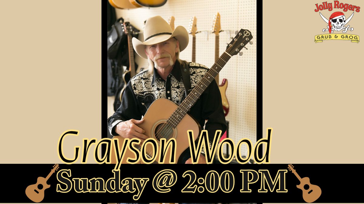 ‼️🎶LIVE MUSIC🎶‼️

🎶Catch Grayson Wood Today @ 2:00 PM! 🎶

#ComeParty #LiveMusic #LakesideDining #JollyRogers #LakeoftheOzarks