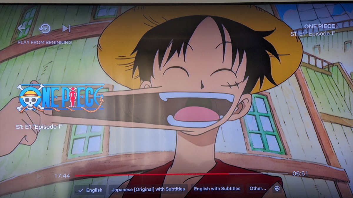 yourmiscreant's tweet photo. When @ohmygatos1 tells you to watch an anime, you watch it! I'm finally starting my #ONEPIECE journey! https://t.co/qouMCtYBYQ