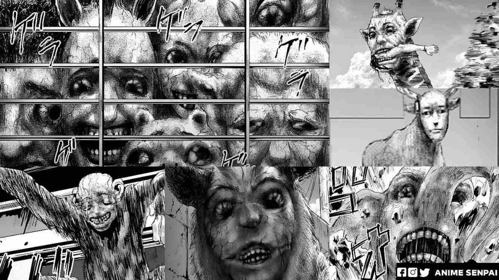 BobbyTakeshi's tweet photo. @Guslivesagain I read this manga called Jinmen where animals develop human faces and intelligence and they torture ppl in the most vile way and they didn’t get why humans were scared, they was like “don’t y’all do this to us everyday?” Ever since then these vids be disturbing me like crazy😭 https://t.co/68jNN1td8j