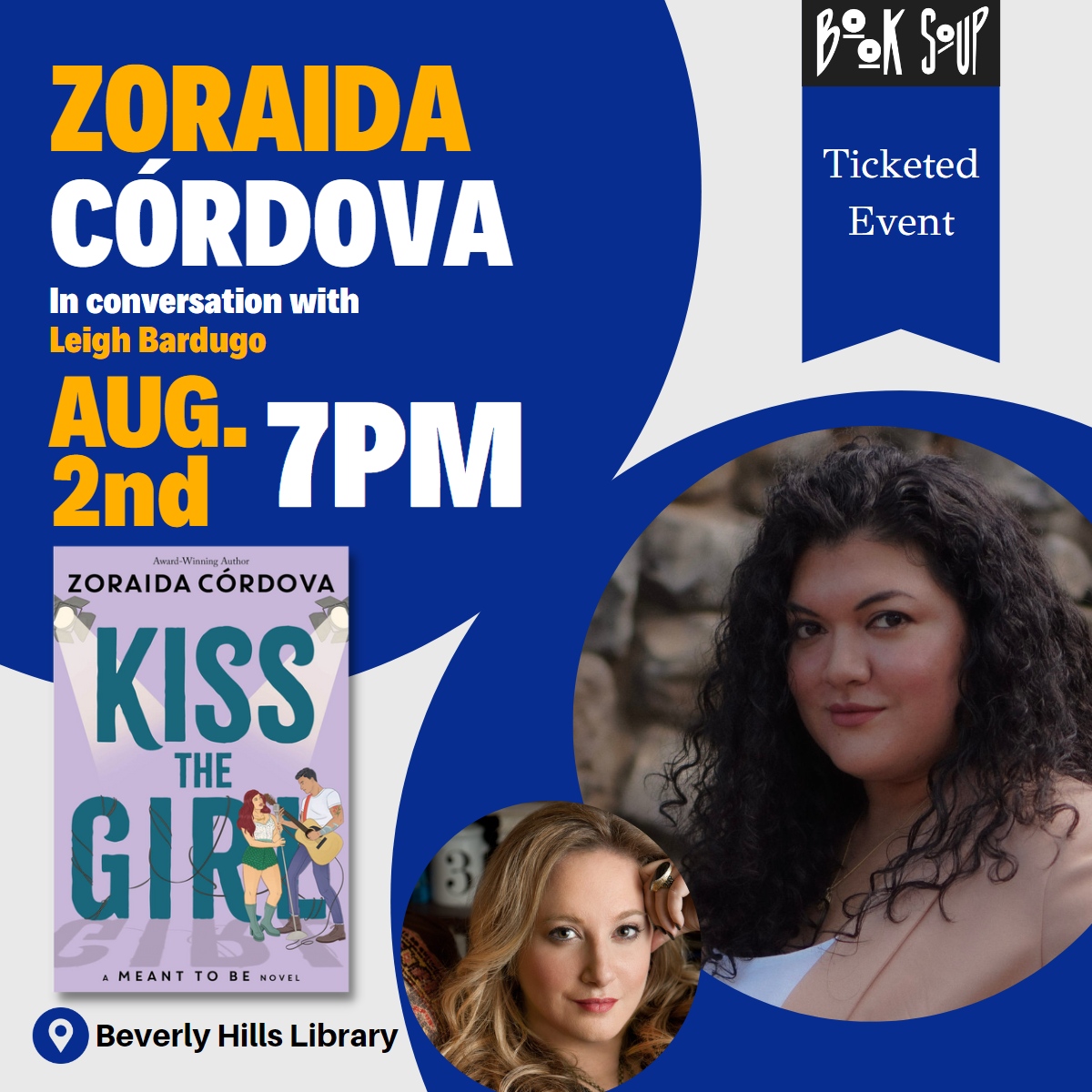 Kiss the Girl, the highly anticipated third installment in the acclaimed and best-selling Meant to Be collection by @zlikeinzorro, is a modern tale of unexpectedly falling in love and finding your voice. Join us this upcoming Wednesday 🧜‍♀️Tickets + info: booksoup.com/event/Zoraida-…