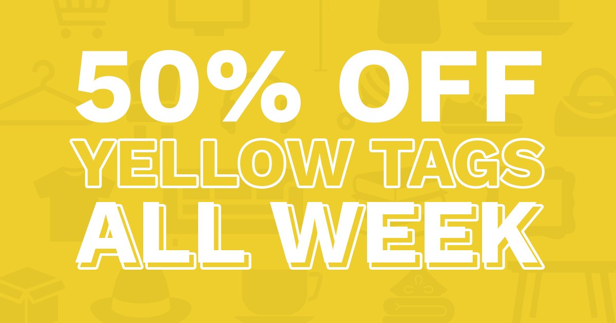 GoodwillWTX's tweet photo. 50% OFF?! Whoop whoop!! Time to get those Yellow tags and save BIG 🤑🤑💛 #YellowTag #50percentoff #Thrift #ShopLocal #GWTXFinds https://t.co/63bRGw3VEg