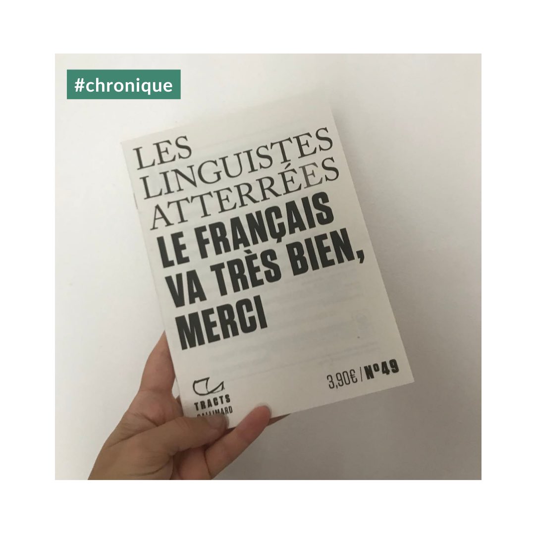 📚 Chronique 

Sur le blog, je vous partageais récemment mes impressions de lecture de cet essai de <a href="/TractLinguistes/">Tract Linguistes 🐘🦋</a>. 

Belle découverte !

🔗 mecanismes-dhistoires.fr/chronique-le-f…