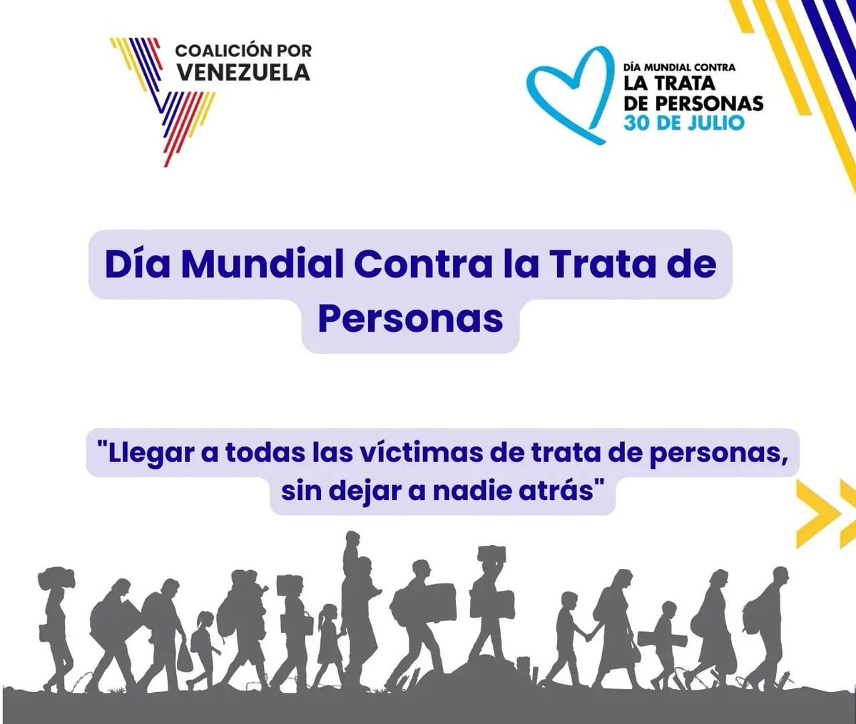 Día Mundial contra la Trata de Personas: Únete a la Lucha 💙

En este día, alzamos nuestra voz para hacer frente a una problemática que afecta a millones de personas en todo el mundo.

#CoalicionVE
