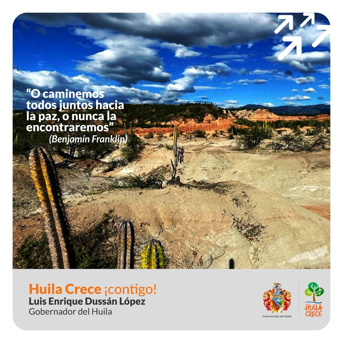 HuilaGob's tweet photo. La gobernación del Huila hace un llamado a todos los huilenses a unirse en torno a sentimientos de paz.

“La paz es el instrumento esencial para el logro del desarrollo integral de una región, por lo tanto debemos hacer un llamado para que este factor fundamental sea respetado”. https://t.co/Xi8EpqrNfR