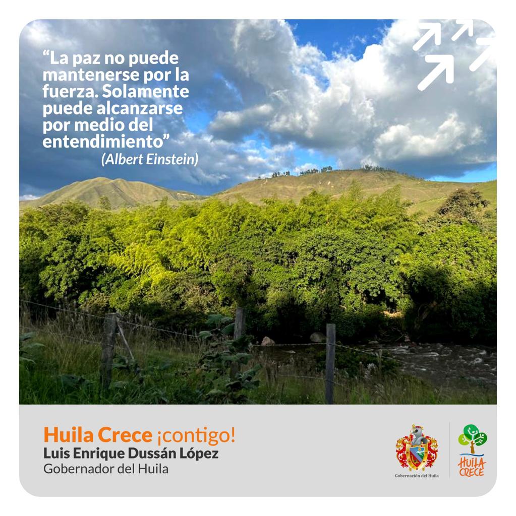HuilaGob's tweet photo. La gobernación del Huila hace un llamado a todos los huilenses a unirse en torno a sentimientos de paz.

“La paz es el instrumento esencial para el logro del desarrollo integral de una región, por lo tanto debemos hacer un llamado para que este factor fundamental sea respetado”. https://t.co/Xi8EpqrNfR