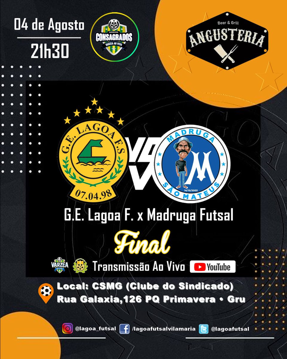 LAGOAFUTSAL's tweet photo. Sexta dia 04 de Agosto, Grande Final da Super Copa Consagrados. https://t.co/UXKnqK97ti