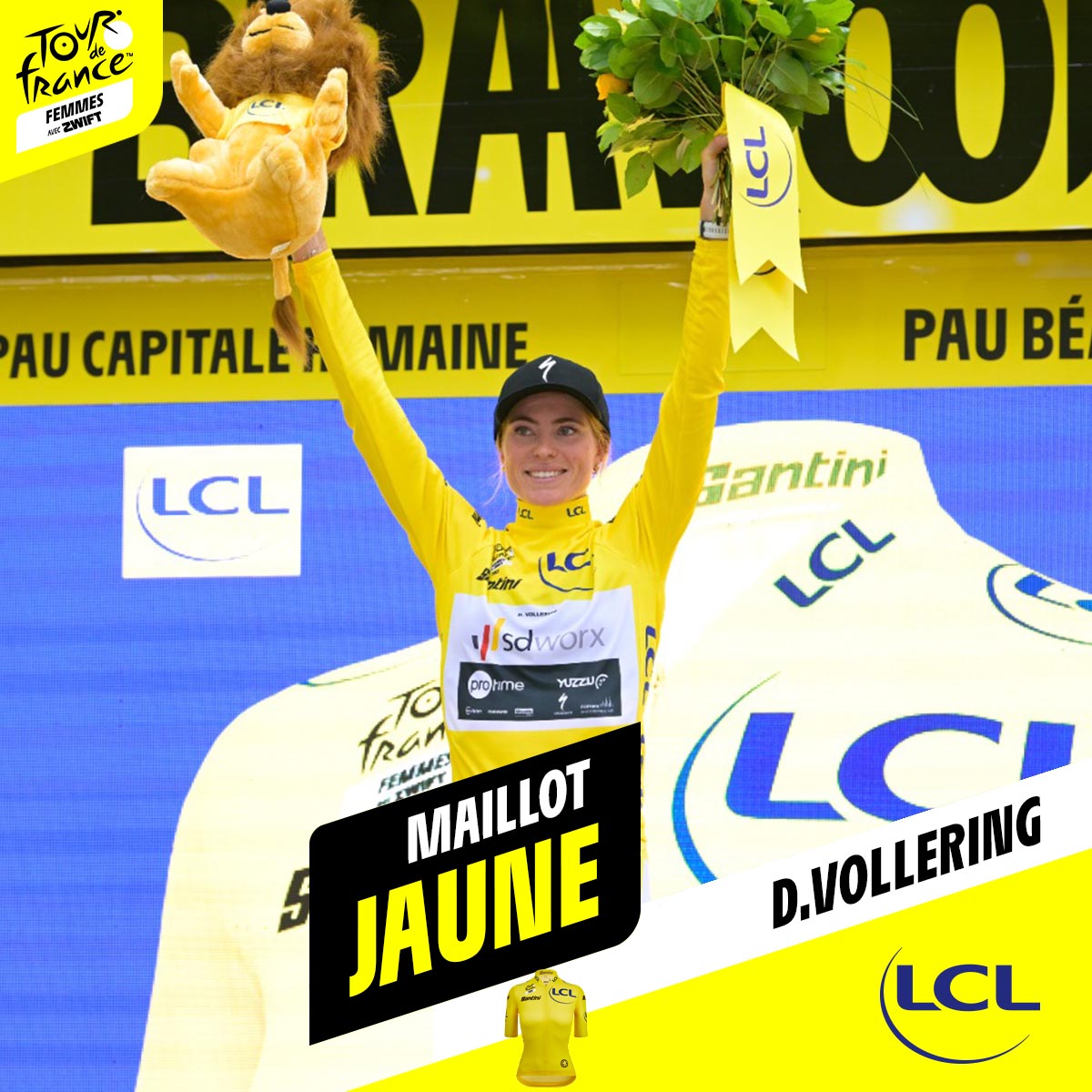 💛🦁 🇳🇱@demivollering remporte #TDFF2023 ! 💐💛

#WatchTheFemmes #MaillotJauneLCL