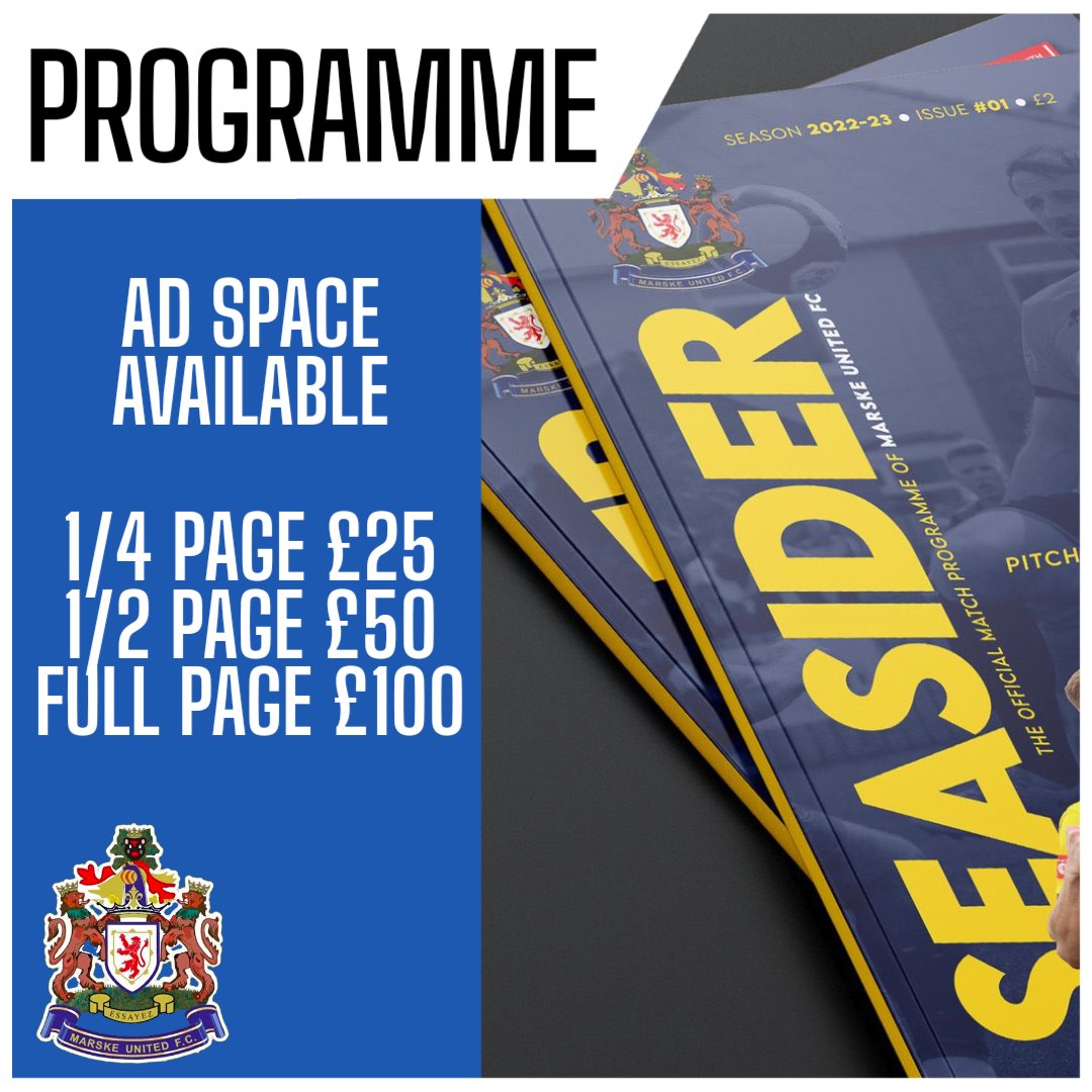 Glen-Around The Grounds (@around_fground) on Twitter photo 2 weeks until our first game of the season <a href="/MarskeUnitedFC/">Marske United FC</a>, and we still have remaining Ad space in our matchday programme.
Please get in touch if you are interested.
Glen.bowmanmufc@gmail.com or DM me 2 weeks until our first game of the season <a href="/MarskeUnitedFC/">Marske United FC</a>, and we still have remaining Ad space in our matchday programme.
Please get in touch if you are interested.
Glen.bowmanmufc@gmail.com or DM me