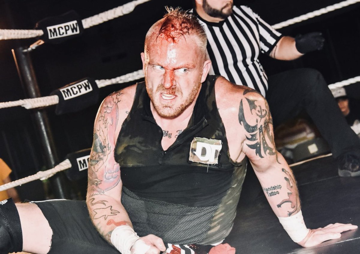 AaronOrion's tweet photo. I have had the honor and privilege to be a professional wrestler for a pretty long time. 
I’ve got to do a lot of amazing shit and work with a lot of amazing people, but nothing gets my blood pumping like a fight with @StiffRoboGinger https://t.co/Uj0xCf4PPf