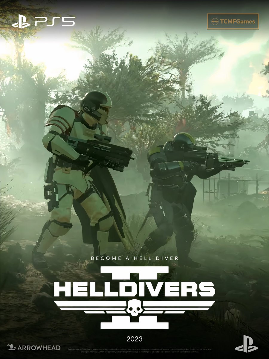 TCMF2's tweet photo. PS5 Exclusive Shooter Helldivers  2 has been rated M for Mature and it sounds bloody 👀

✅ Action game in which players assume the role of soldiers attempting to win an intergalactic war. 

✅ TPS, players use pistols, assault rifles, sniper rifles, flamethrowers, turrets, grenades, and rocket launchers to shoot and kill enemies (e.g., robots, cyborgs, giant insects). 

✅ Realistic gunfire, cries of pain, and blood-splatter effects; some areas of the battlefield depict bloodstains and dismembered corpses. 

✅ Players can continue to attack defeated enemies, causing additional blood-splatter effects and dismemberment. 

✅ Players can also shoot and kill human civilians during rescue missions.

- PS5Themes | PlayStation