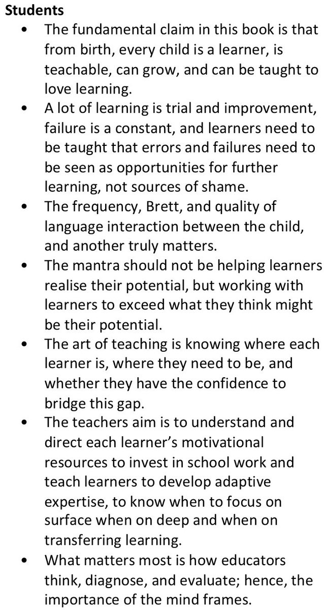 @ChrisChivers2 @adven_slearning @VisibleLearning @john_hattie @PrimaryRocks1 @HantsPriSLT @LisaJNeedham @MartynBeales @MartynReah @laura_mcgann @SarahSouthall5 @francescaprett2 @miss_tgoddard @penfoldno1 @hiasenglish @MathsHias @chrisdysonHT Summary of key points from the chapter on Students. @john_hattie @VisibleLearning