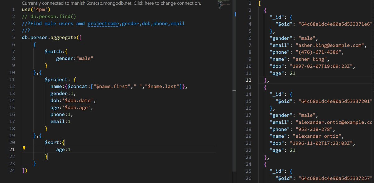 mbudhathoki2000's tweet photo. Day58 of #60DaysOfLearningWithLeapfrog      
Today I practiced MongoDB aggregation with some data.
#LearningWithLeapfrog #LSPPLearningD58 https://t.co/g6gAYFIiHe