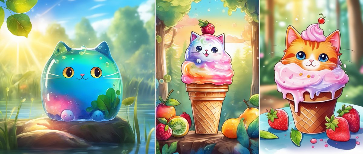 neeavyn's tweet photo. Stable Diffusion XL is pretty neat but it's hard to make slime cats in it, they're still pretty cute though.
#stablediffusion #aiart #slime #cat #cute #notedible https://t.co/XQD0vR4jzj