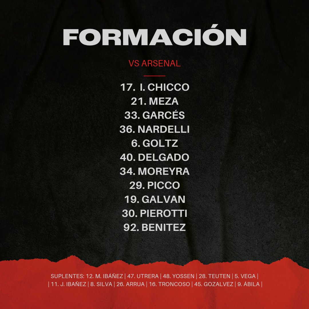 deportario's tweet photo. @LigaAFA #TorneoBinance | Los 1️⃣1️⃣

✅ Formaciones de #Arsenal y #Colon

⏩ @ArsenalOficial 🆚 @ColonOficial
⏩ #LigaProfesional
⏩ @LigaAFA | #Fecha27 https://t.co/1TUApdMezZ