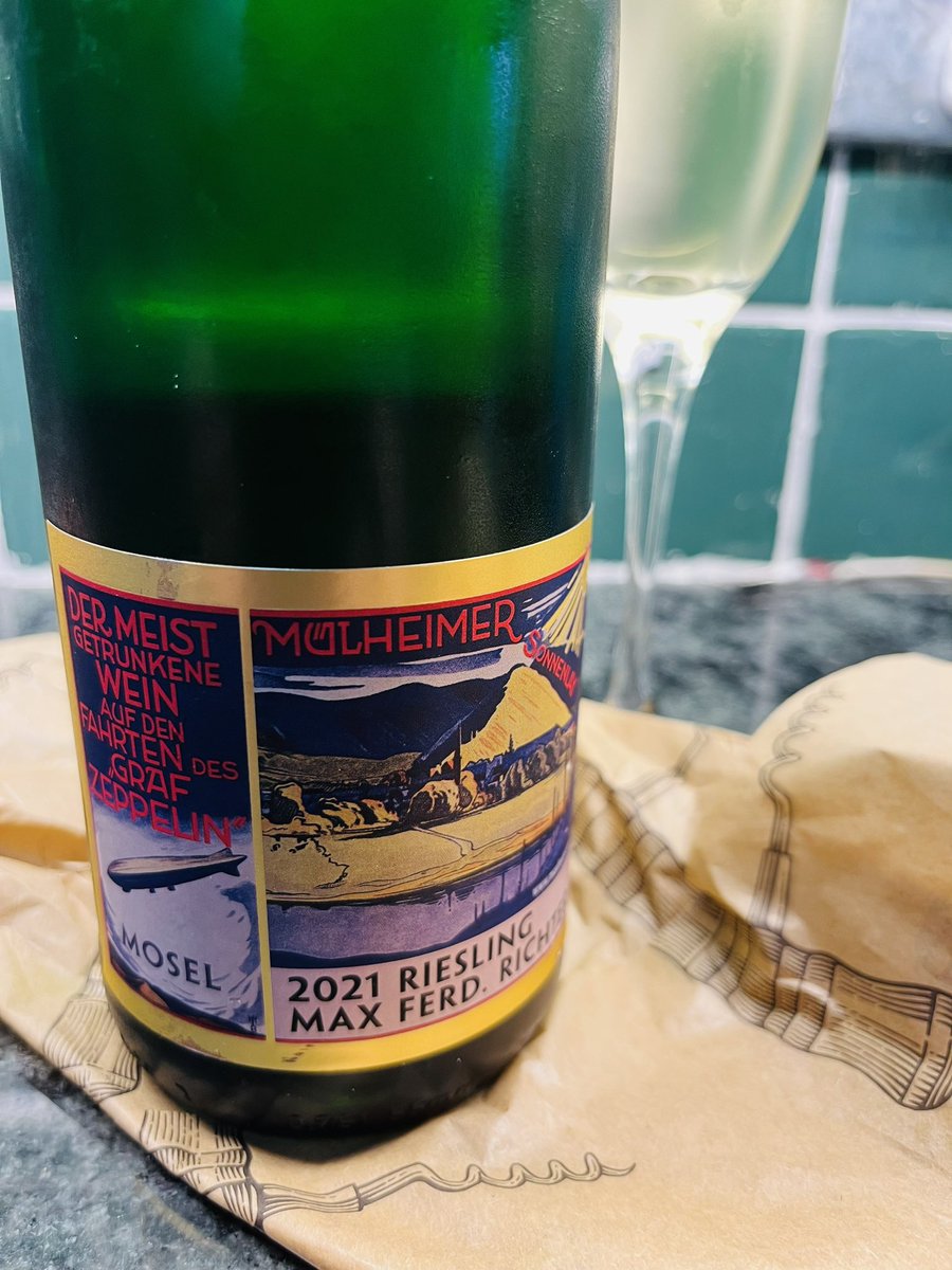 Simplikissimus's tweet photo. Bought completely on the romance of the label. But by gum it is good. #riesling #maxferdrichter @TheVineyardWS https://t.co/sokxEtlz0q