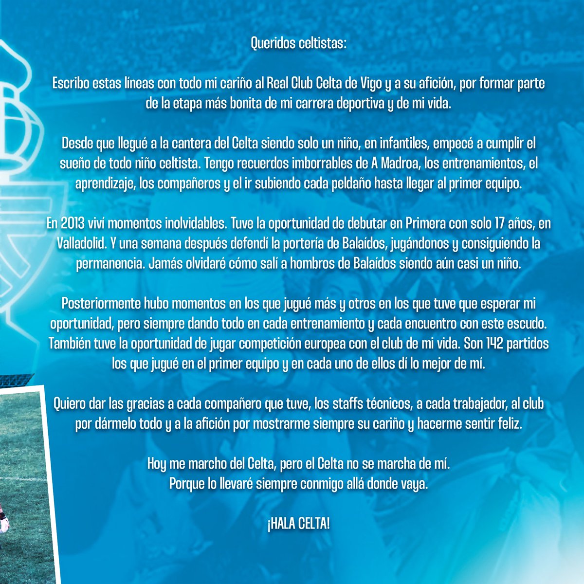 RubenBlancoTeam's tweet image. QUERIDA FAMILIA DEL @RCCelta 💙 #Afouteza 👇🏼✍️