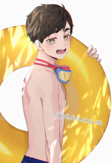 중딩 아츠무…. 물놀이 가잣 
