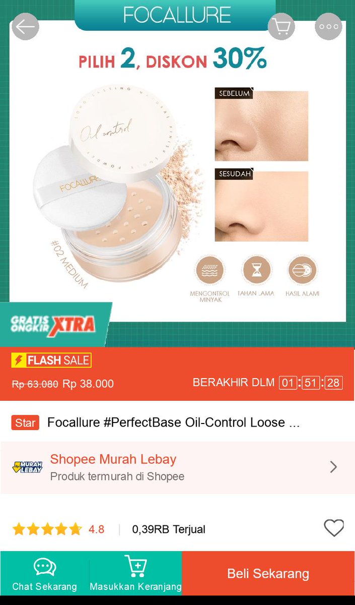 id_racunshopee's tweet image. ‼ FLASH SALE ‼

️✨ Focallure #PerfectBase Oil-Control Loose Setting Powder Silky Smooth Waterproof Setting Powder✨

Checkout Sekarang 👇                
shope.ee/40D9ClEjMw