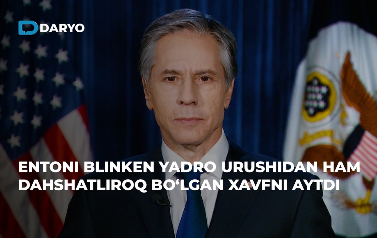 daryo_uz's tweet photo. Entoni Blinken yadro urushidan ham dahshatliroq bo‘lgan xavfni aytdi
Batafsil — https://t.co/KPLn75AVVP
#AQSH #Yadro #Urush @SecBlinken https://t.co/SNAxxoOM35