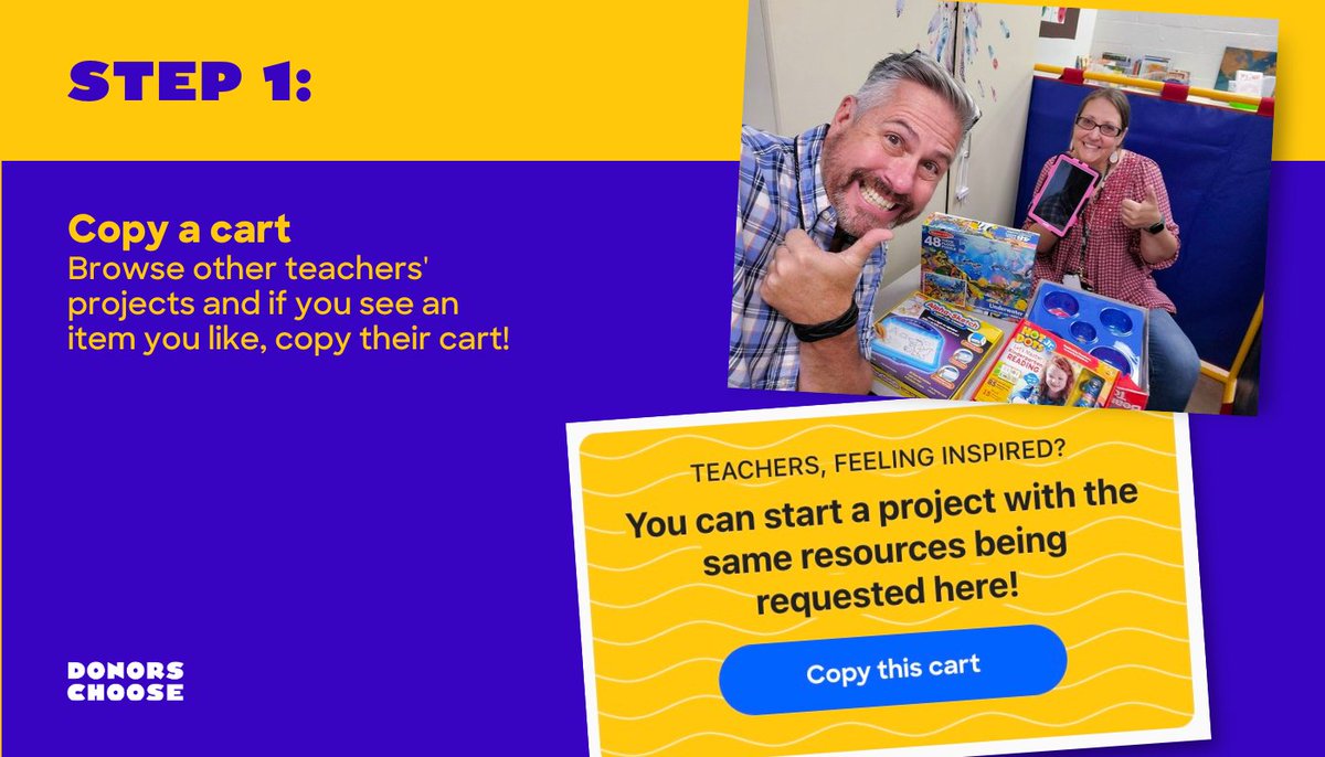 DonorsChoose's tweet photo. Submit your project TODAY for matched donations on August 2. Creating a #DonorsChoose project is easier than ever: find an inspiring project, copy the cart, and make it your own.

Head to DonorsChoose to get started: https://t.co/gA6EcRKMpL

#BackToSchool #ClassroomWishlist https://t.co/HxEFD5sIns