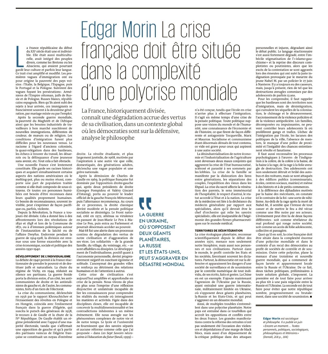 pknrxpdd5933's tweet photo. La clairvoyance d @edgarmorinparis dans le @lemondefr https://t.co/KkoAlpViSc