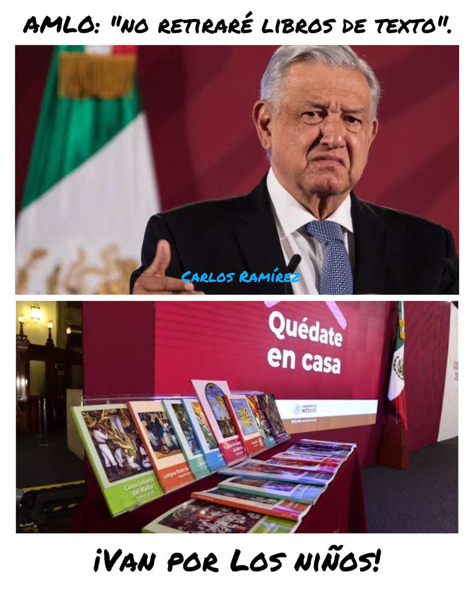 AMLO defiende contenido de nuevos libros de texto; “no se van a retirar, no voy a embodegarlos”.

López Obrador defendió los contenidos de los nuevos libros de texto y dijo que las criticas vienen porque se busca una educación con una dimensión social. 

Los libros de texto