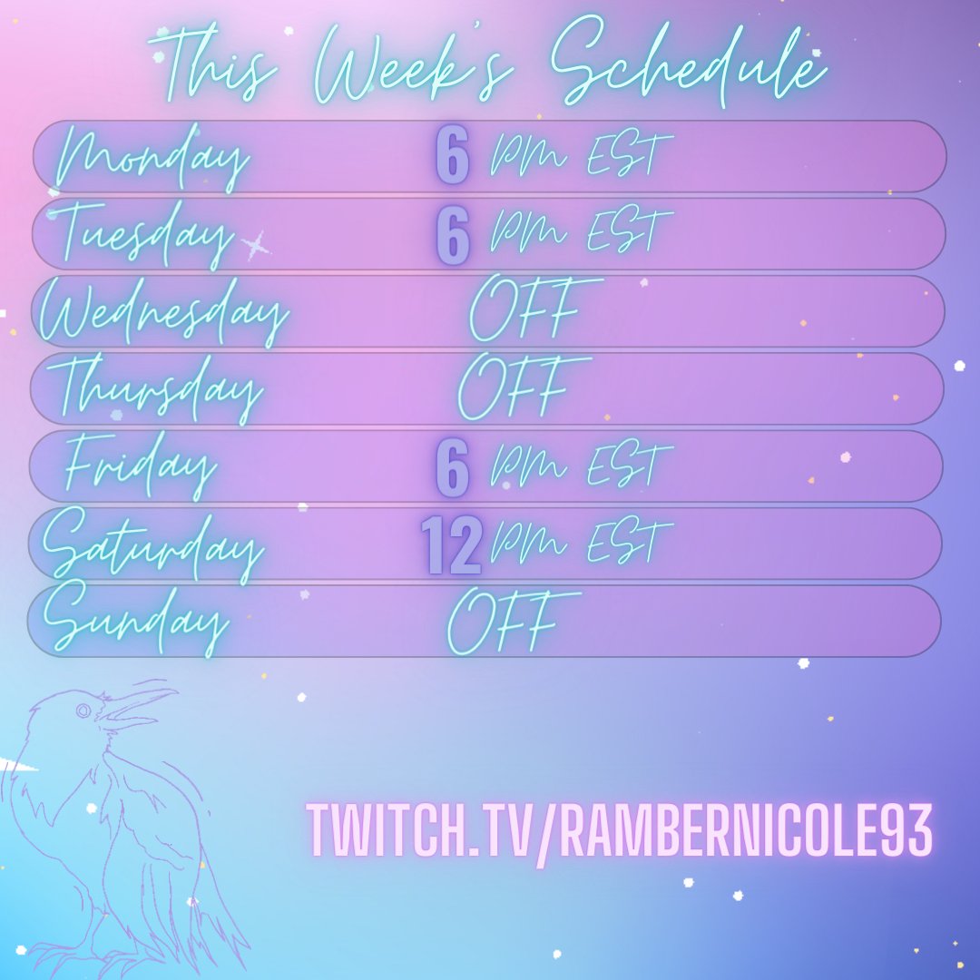 Is this what being a streamer is? Making a schedule and then probably ignoring it?