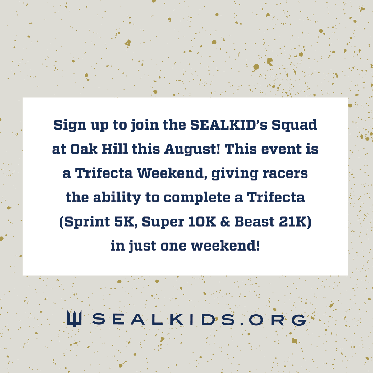 sealkids's tweet photo. Coming Soon! 
We are partnering up with Spartan for the Oak Hill race! This August 26-27 be one of the 100 runners representing SEALKIDS in Oak Hill. 

🔱Register or Donate at the link in bio.🔱 

#SEALKIDSxSPARTAN #SpartanRace #nonprofit #SEALKIDS #Squad17 #usnavyseal #america https://t.co/wSzwnKwcfM
