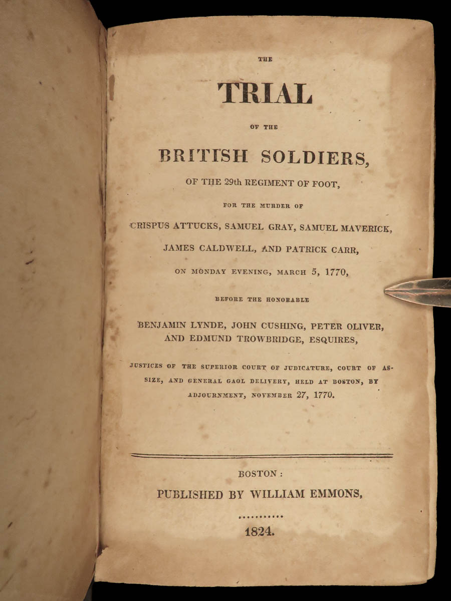 SchilbRareBooks's tweet image. 1824 William Wemms' "The trial of the British soldiers". ow.ly/XblP50Piaqi

#BostonMassacre #Attucks #Provenance #RevolutionaryWar #RareBooks #SchilbAntiquarian #Story #Books #Reading #History #VintageBooks #Bibliophile #OldBooks #BookHaul #Booktok #InstaBooks #Bookstagram