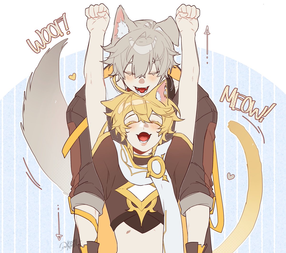 kohi ☕ spontaneous posting (@kohianji) on Twitter photo ⚾️🐶 ~~ 🌟🐱
Who will you adopt? 
Note: One follows the other. They are a set.
#honkaistarail #Genshinlmpact #CAELUS #AETHER ⚾️🐶 ~~ 🌟🐱
Who will you adopt? 
Note: One follows the other. They are a set.
#honkaistarail #Genshinlmpact #CAELUS #AETHER