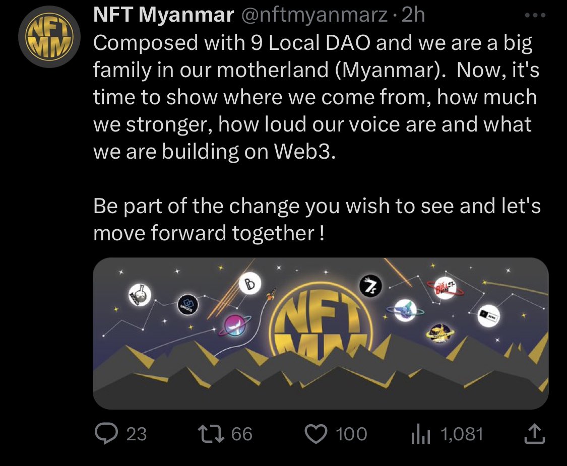 nftmyanmarz's tweet photo. 2 HOURS AFTER OUR DAO LAUNCH!!🔥🔥 https://t.co/m0dQccnilA