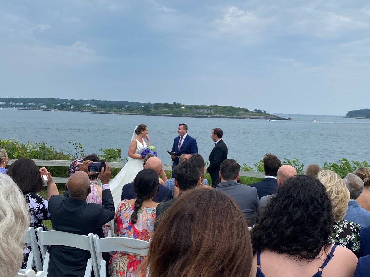 RyanBretonWX's tweet photo. Incredible day yesterday celebrating great friends @MeteoroloJess &amp; @DWlodkowski! We made the call to keep the wedding outdoors and timed the rain down to the minute. Made for great pics too. It was an honor to officiate your ceremony! 🥂 https://t.co/2YGkbPZEbO