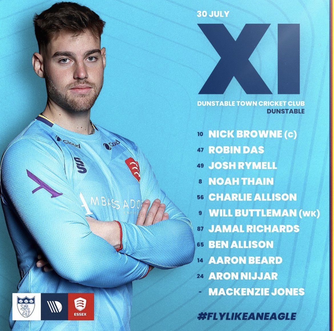 2023 1st XI Captain Mackenzie Jones making his debut for <a href="/essexcricket/">Essex Cricket</a> alongside another former pupil Ben Allison against Mr Ballard’s <a href="/BedfordshireCCC/">Bedfordshire CCC</a> today! 🔴⚫️