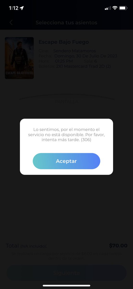 elyvega's tweet photo. ⁦@AyudaCinepolis⁩ que error sera? No se puede el 2x1 con Mastercard https://t.co/Vg13uWtISb
