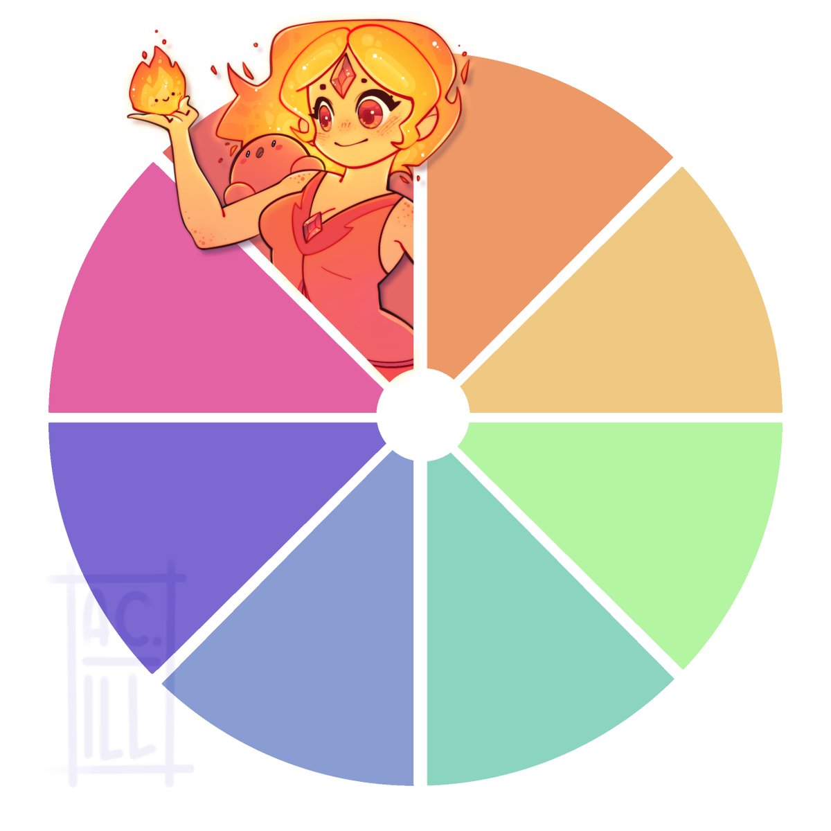 Poopie_pie_'s tweet photo. I'M BACK and guess with what, the #colorwheelchallenge !! 
Drop any suggestion for an orange character in the comments! 
And yes, they will all have a kirby companion UwU

#artist #twitchlive https://t.co/Q76T2s433Z