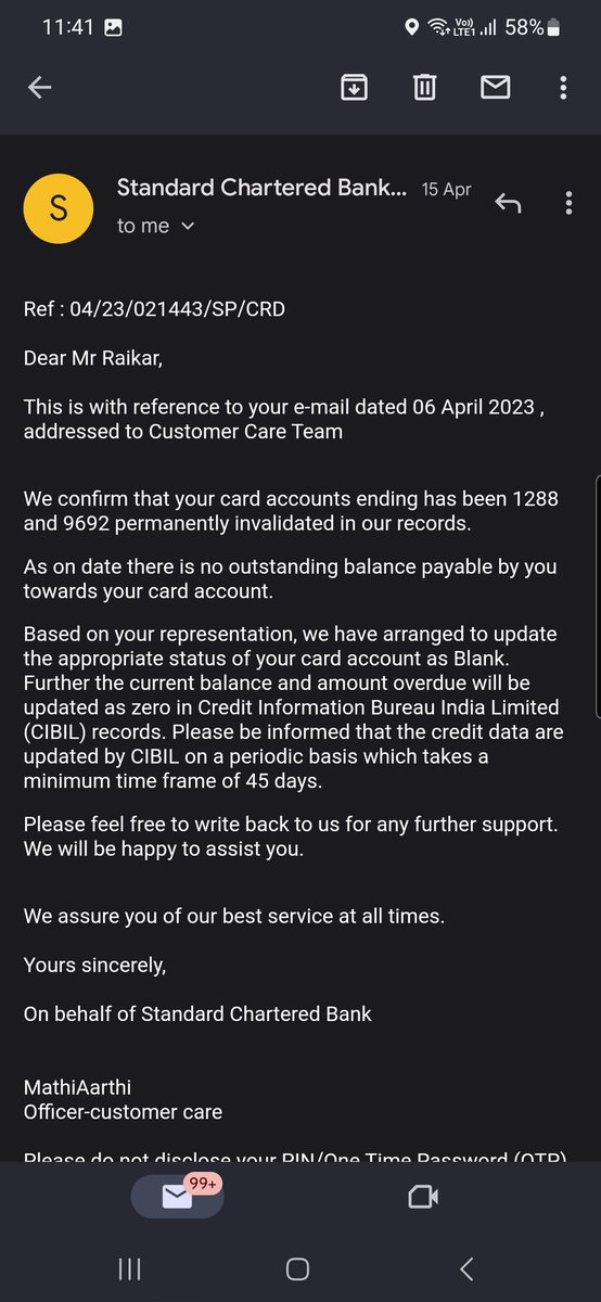DeepakRaikar's tweet photo. @StanChartIN totally fed up with irresponsible responses.Hw can you update the wrong data in CIBIL for more than 3 months and how can u didn't close the credit card account despite making entire outstanding payment. how can you update as LSS and written off @CIBIL_Official @RBI https://t.co/Kd4zldYEYS