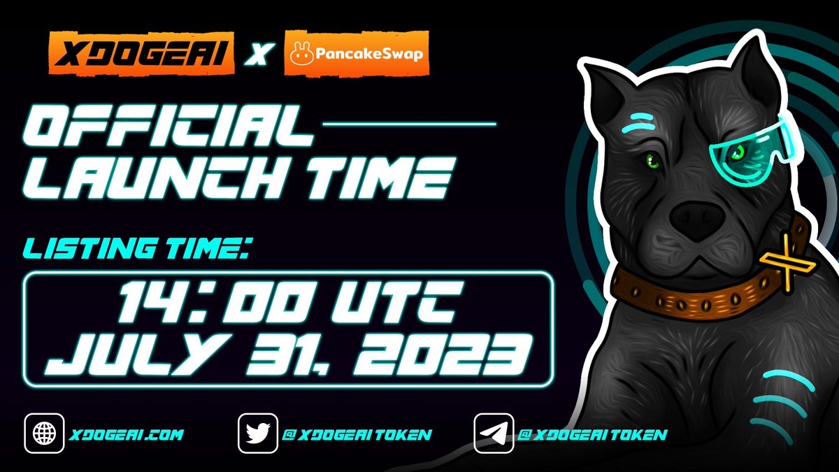 XDOGEAITOKEN's tweet photo. 🔥 #XDOGEAI  will launch on pancakeswap on 31th JULY at 14:00 UTC!

🟢36K Launch MC
🟢Avedex 1# Booked!
🟢Low Tax 2/2
🟢Buy-Backs on Launch
🟢BSC Trending
🟢 X- Doge Meme Hype

0xDF74859b9d3B98d3c891f1580201c15D4713df27

#elonmusk #doge #twitterx #pepe #dogecoin #100x #memecoin https://t.co/i03a2zXhEw