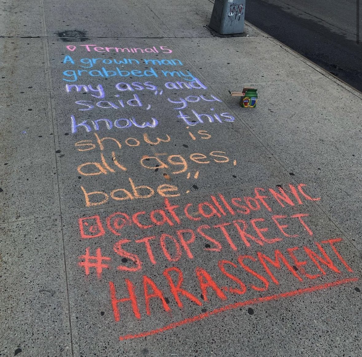 catcallsofnyc_'s tweet image. Every concert venue, club, music festival, etc should have strict NO TOLERANCE policies for harassment. Comment below if you’ve ever faced harassment at a concert. #stopstreetharassment #chalkback #nomeansno