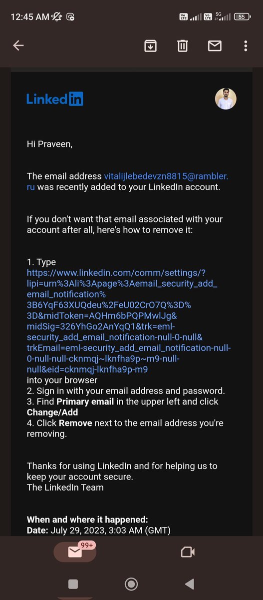 LearnearnG's tweet photo. Hiii, I am. Praveen . 
I had taken premium membership of LinkedIn and thought I would be using it services. 
But soon found my account to be hacked. And unable to login
I tried contacting LinkedIn but haven't got any reply. I got this email #LinkedIn #support https://t.co/9BIXoyX0si