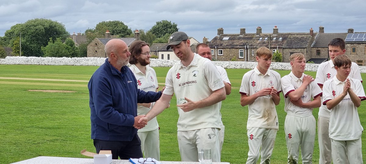Denby Cricket Club (@denbycc1888) on Twitter photo Well done to <a href="/Rastrickcc/">Rastrick CC</a> today winner of the EARNSHAW CUP FINAL, <a href="/DenbyCC1888/">Denby Cricket Club</a> posting 233 for 6, Rastrick knocking them off with 9 down 2 balls left.
Man of the match Denby's Jack Jones with 107 not out. Thanks to Norman Clee for the presentation Well done to <a href="/Rastrickcc/">Rastrick CC</a> today winner of the EARNSHAW CUP FINAL, <a href="/DenbyCC1888/">Denby Cricket Club</a> posting 233 for 6, Rastrick knocking them off with 9 down 2 balls left.
Man of the match Denby's Jack Jones with 107 not out. Thanks to Norman Clee for the presentation