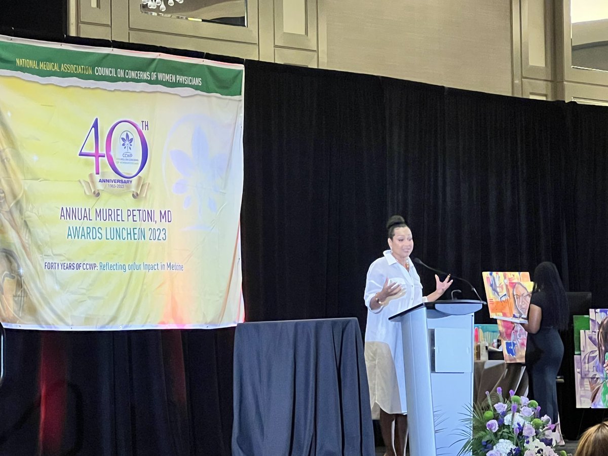 NationalMedAssn's tweet photo. Welcome to CCWP, @TheRealLRaye1. Thank you for your uplifting spirit, resilience and reflecting on our impact in medicine! #ccwp #nmanola23 https://t.co/l3sbumdkt1