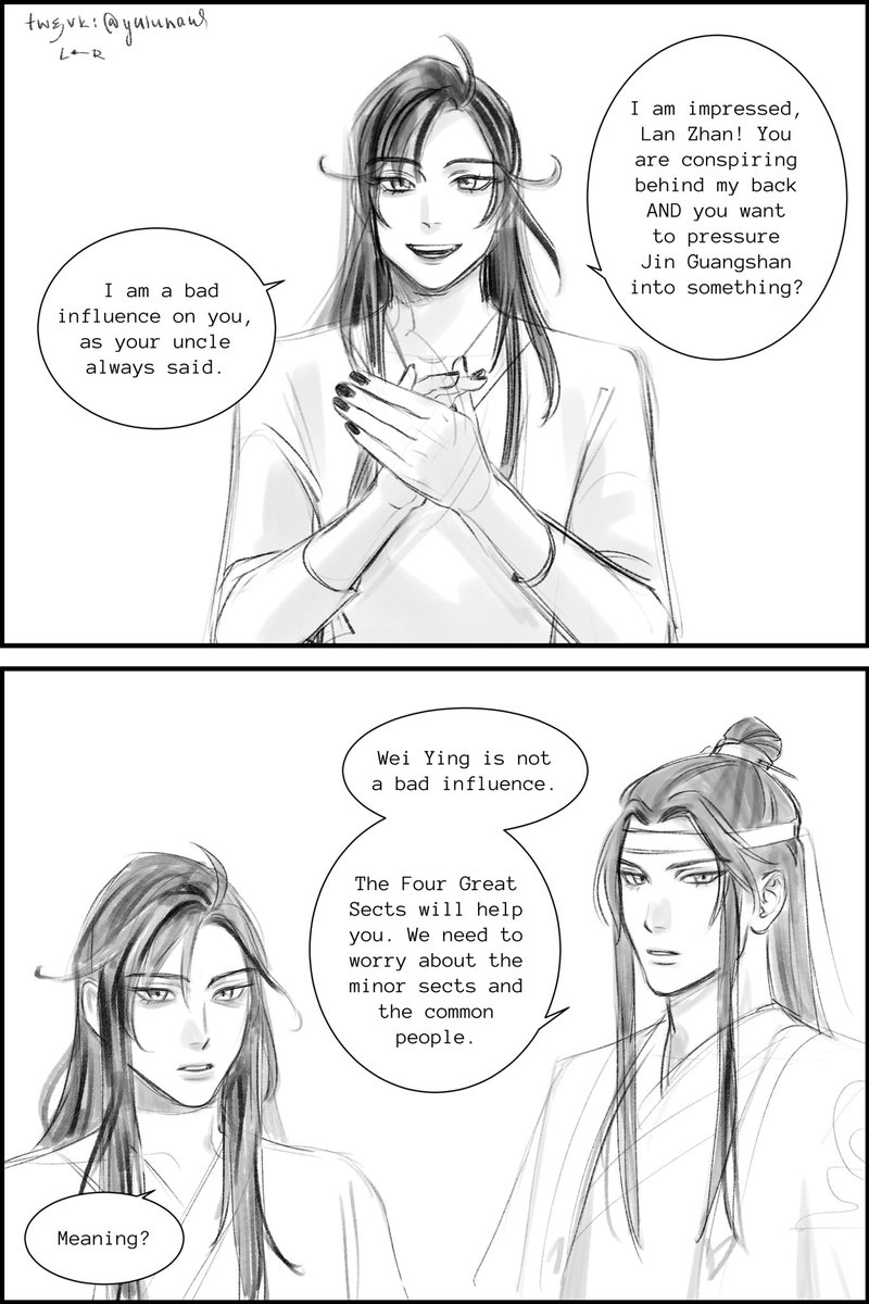 #mdzs #wangxian
Saving Yiling Patriarch (19-20)
I think wy on the last panel is the best one I've drawn so far ☺️ 