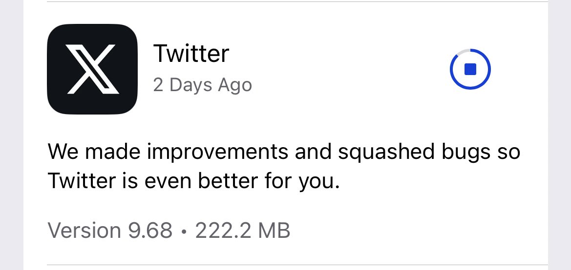 compumaster's tweet image. Most generic update message that literally replaced bird with stupid X