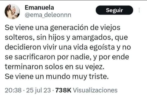 Cuando la mujer ya se estrelló contra el muro y ya recibe tanto interés de los hombres de valor, que van en busca de mujeres jóvenes intentan avergonzar los por no elegirlas a ellas.   Si cambias la palabra viejo por vieja son ellas y el futuro que a muchas les espera
