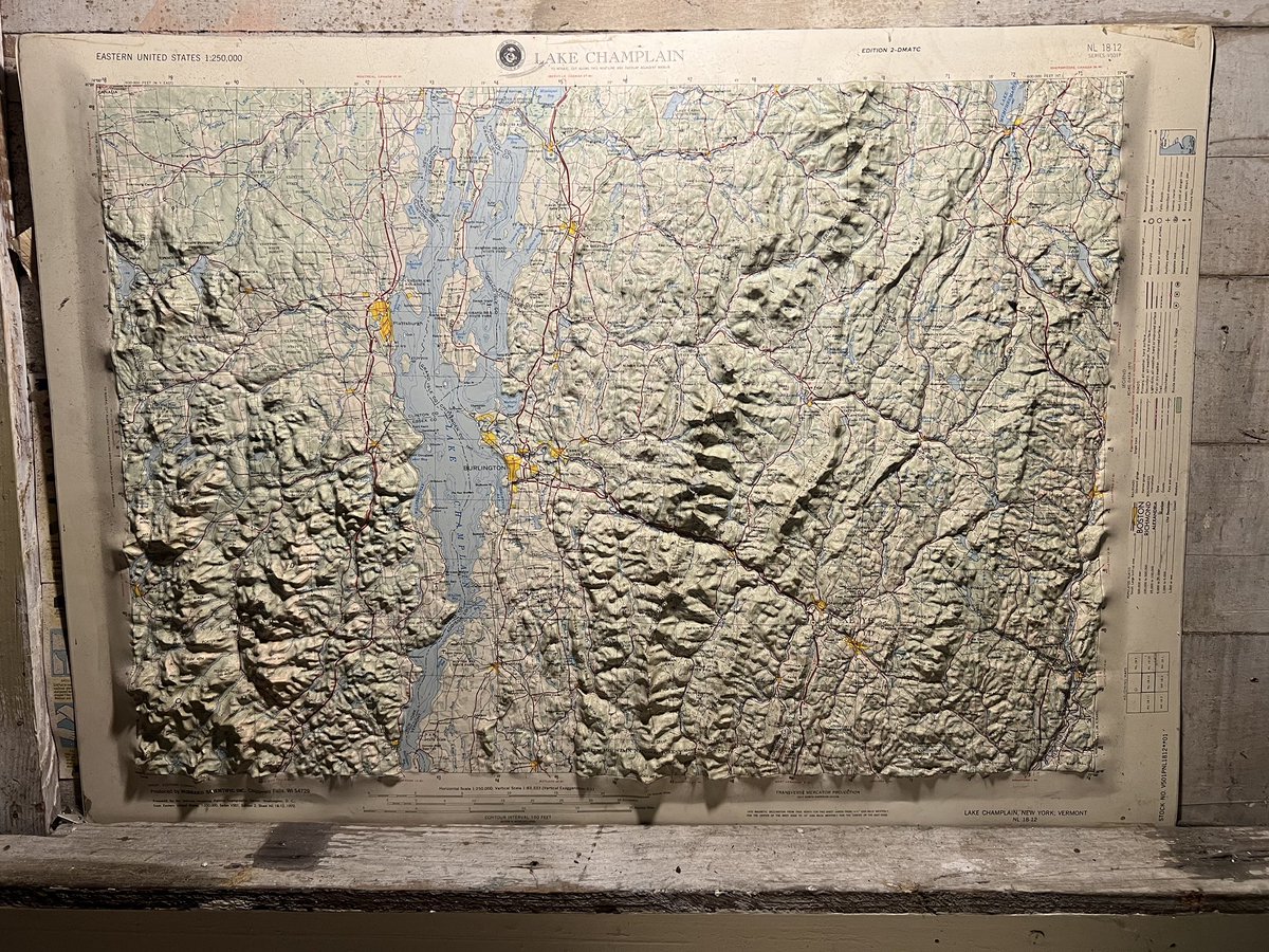 warnerbrotha's tweet photo. @geo_spatialist saw this IRL relief map of Lake Champlain, and immediately thought of your amazing renderings https://t.co/7FuDoe7Gxf